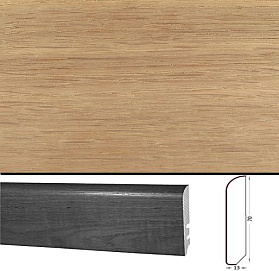 Плинтус шпонированный Tecnorivest Дуб без покрытия 70х13, 1 м.п.